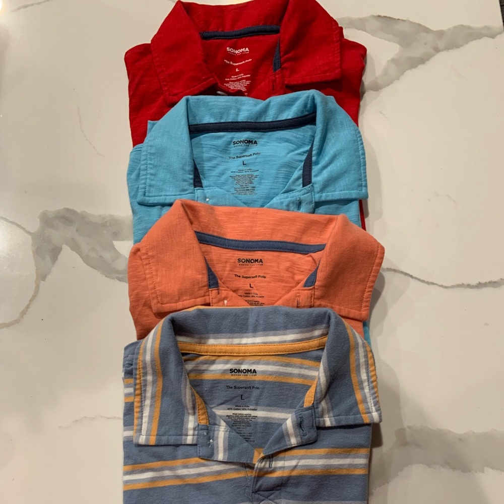 Boys short sleeve polos.